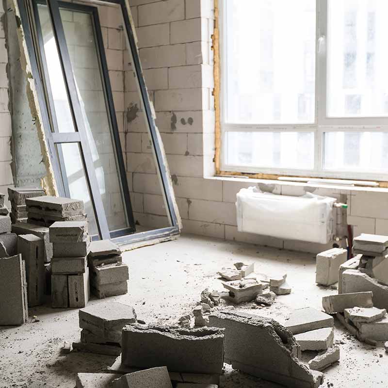 Chantier de démolition de locaux professionnels
