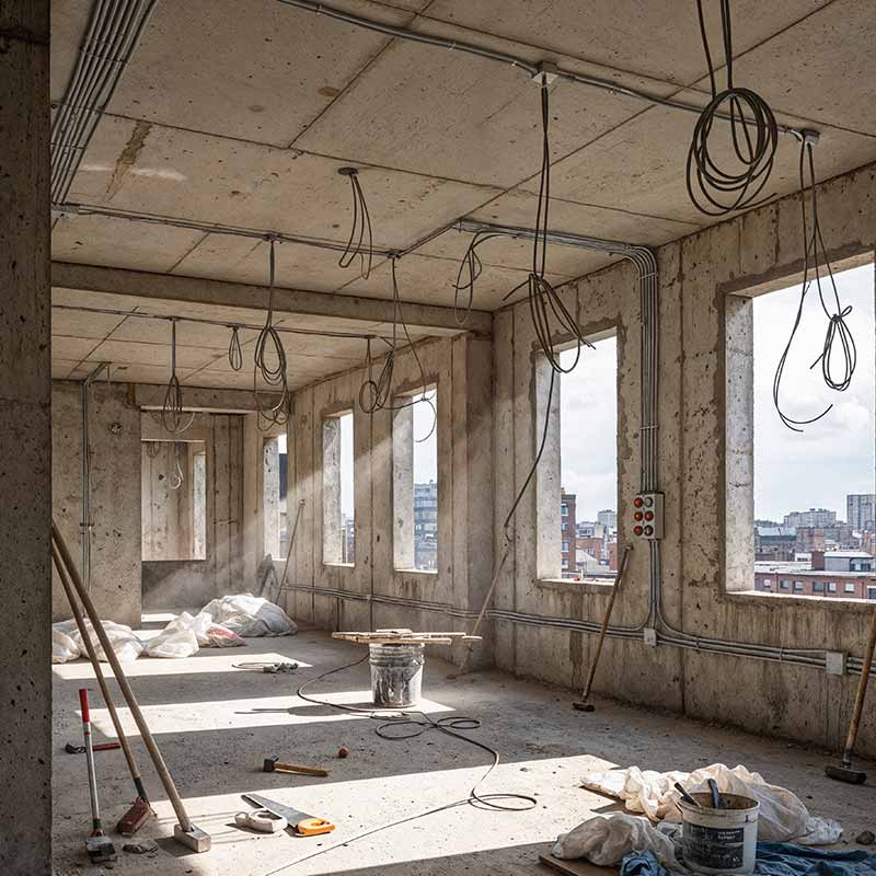 Chantier de démolition de locaux professionnels